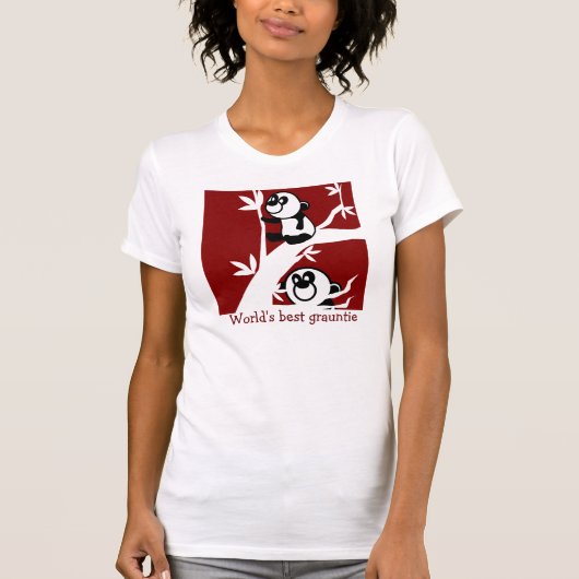 "De beste grauntie van de wereld" panda's T-shirt (Voorkant)