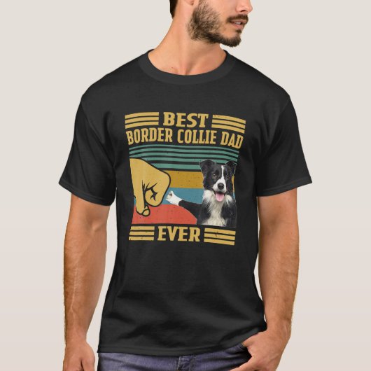 De beste grens Collie Pap ooit vaderdag Ch T-shirt (Voorkant)