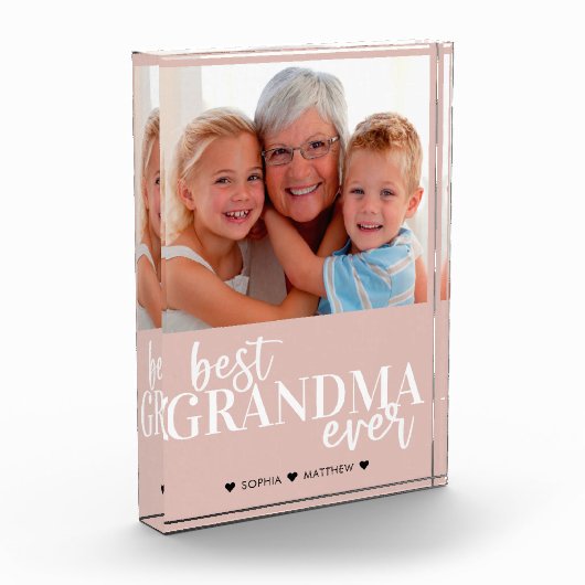 De beste grootma heeft ooit roze witte foto Blok (Links)