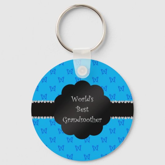 De beste grootmoeder blauwe vlinders ter wereld sleutelhanger (Voorkant)