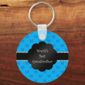 De beste grootmoeder blauwe vlinders ter wereld sleutelhanger (Voorkant)