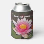 De beste grootmoeder in de wereld roze waterolievl blikjeskoeler (Blikje Achterkant)