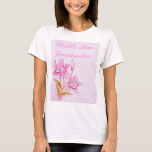 De beste grootmoeder, Roze Lily T-Shirt ter wereld