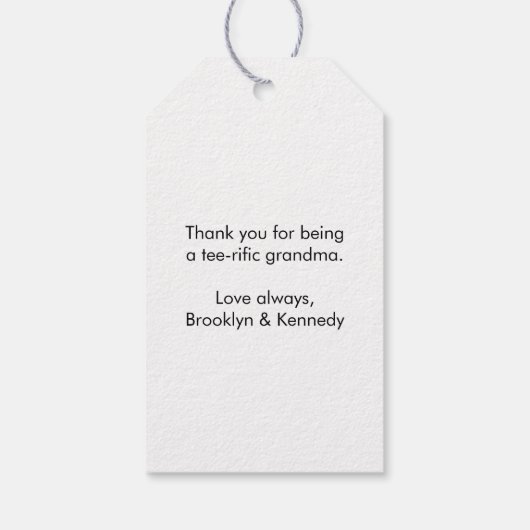 De beste grootmoeder van Par Golf Nana Gram Golfer Cadeaulabel (Achterkant)