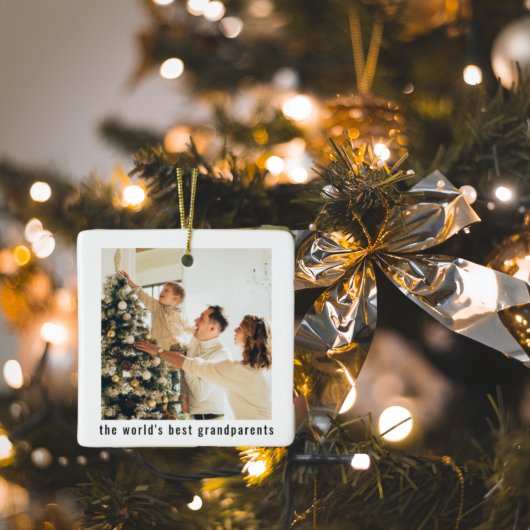 De beste grootouders ter wereld | Twee foto Keramisch Ornament