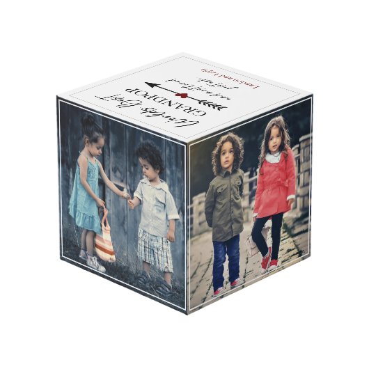De beste Grootpop en meest geliefde foto-cadeaukub Kubus (Achter hoekig)