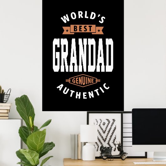 De beste grootvader ter wereld poster (Thuiskantoor)