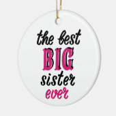 De beste grote zus ooit keramisch ornament (Links)