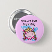 De beste grote zusjesT-shirts en cadeautjes in de Ronde Button 5,7 Cm (Voorkant /achterkant)