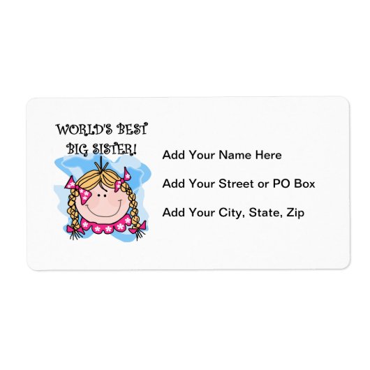 De beste grote zuster-cadeautjes van Blond World Etiket (Voorkant)