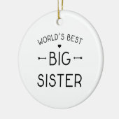 De beste grote zuster ter wereld keramisch ornament (Links)