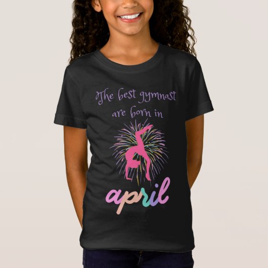 De beste gymnast wordt geboren in april t-shirt (Voorkant)