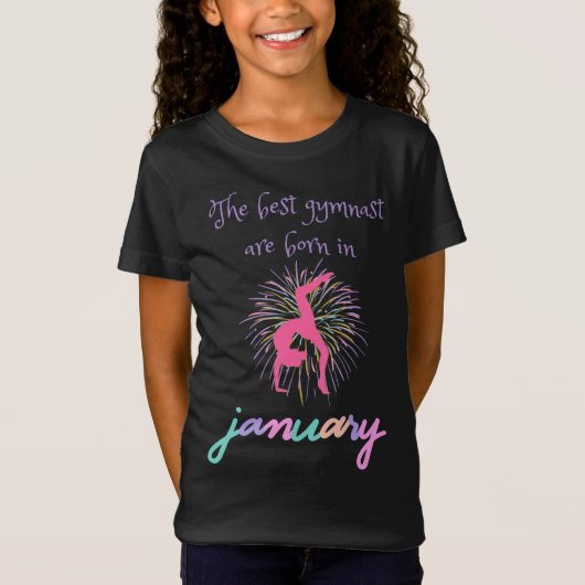 De beste gymnast wordt geboren in januari t-shirt (Voorkant)