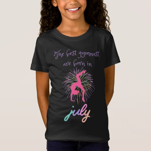 De beste gymnast wordt geboren in juli t-shirt (Voorkant)