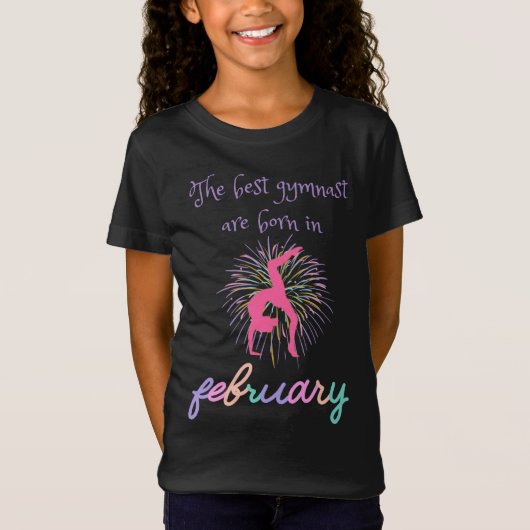 De beste gymnast wordt in februari geboren t-shirt (Voorkant)