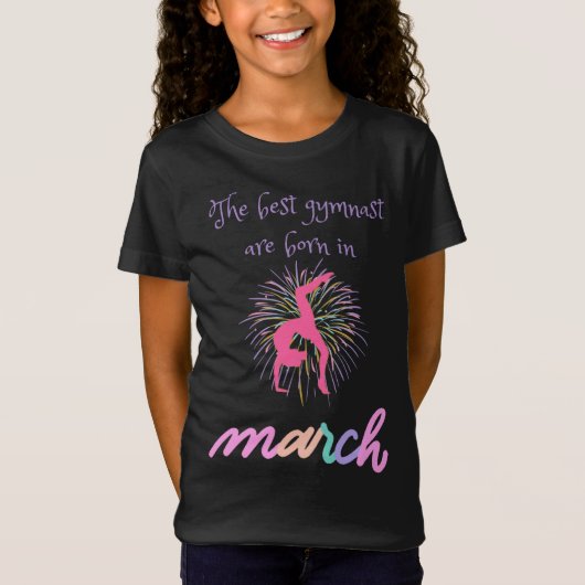 De beste gymnast wordt in maart geboren t-shirt (Voorkant)