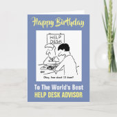 De beste helpdeskadviseur ter wereld is jarig kaart (Voorkant)