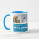 De Beste Hond Moeder Ooit Blauwe Huisdiercollage F Mok (Links)