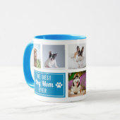 De Beste Hond Moeder Ooit Blauwe Huisdiercollage F Mok (Voorkant links)