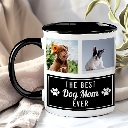 De Beste Hond Moeder Ooit Zwarte Huisdier Collage Mok