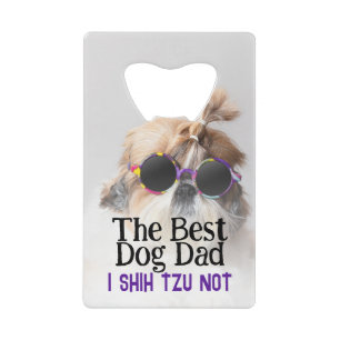 De beste hond pap Shih Tzu niet Vaders Dag Creditkaart Flessenopener