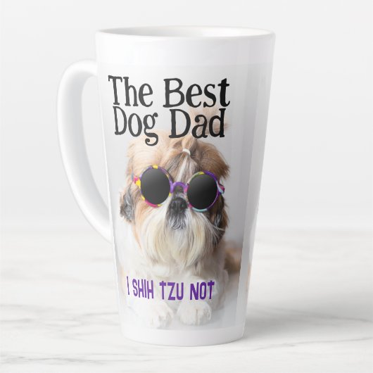 De beste hond pap Shih Tzu niet Vaders Dag Latte Mok (Linkerhoek)
