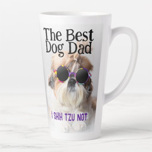 De beste hond pap Shih Tzu niet Vaders Dag Latte Mok (Rechts)