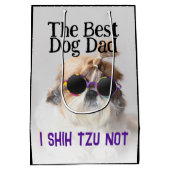 De beste hond pap Shih Tzu niet Vaders Dag Medium Cadeauzakje (Achterkant)