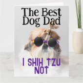 De beste hond papa Shih Tzu Niet Vaderdag Groet Kaart (Voorkant)
