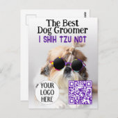 De Beste hond trimmer Shih Tzu Geen Logo QR code Briefkaart (Voorkant / Achterkant)