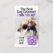De beste hond trimmer Shih Tzu Niet Logo QR code Visitekaartje (Voorkant)