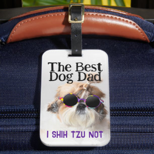 De beste hond vader Shih Tzu Niet Vaderdag Bagagelabel