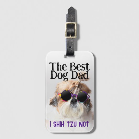 De beste hond vader Shih Tzu Niet Vaderdag Bagagelabel (Voorkant (verticaal))