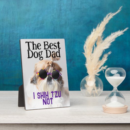 De beste hond vader Shih Tzu Niet Vaderdag Fotoplaat (Zijkant)