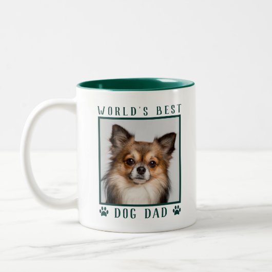 De beste hond van de wereld schildert foto's groen tweekleurige koffiemok (Links)