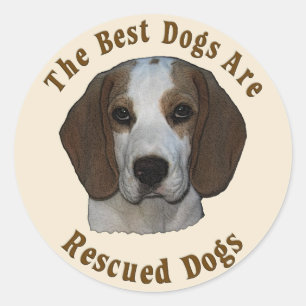 De beste honden worden gered - Beagle Ronde Sticker
