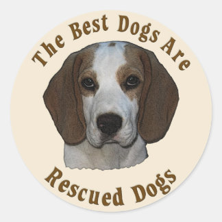 De beste honden worden gered - Beagle Ronde Sticker