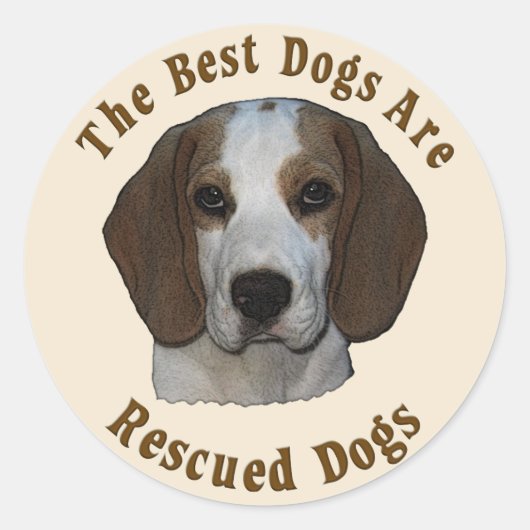 De beste honden worden gered - Beagle Ronde Sticker (Voorkant)