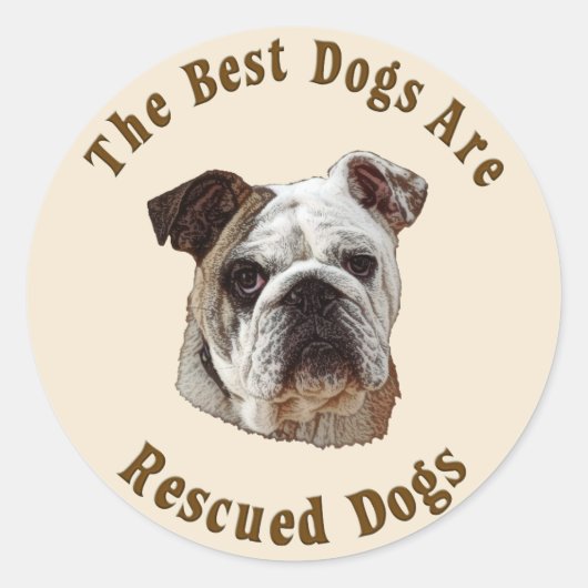De beste honden worden gered (Bulldog) Ronde Sticker (Voorkant)
