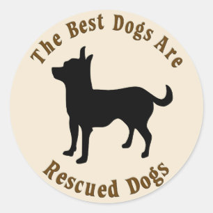 De beste honden worden gered - Chihuahua Ronde Sticker