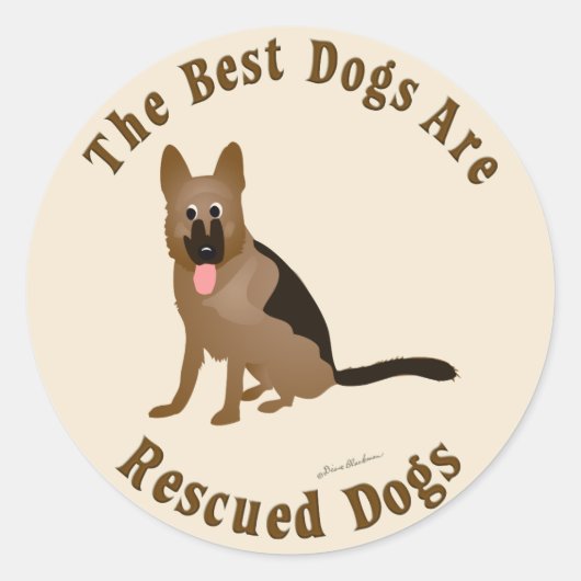 De beste honden worden gered - Duitse herderhond Ronde Sticker (Voorkant)