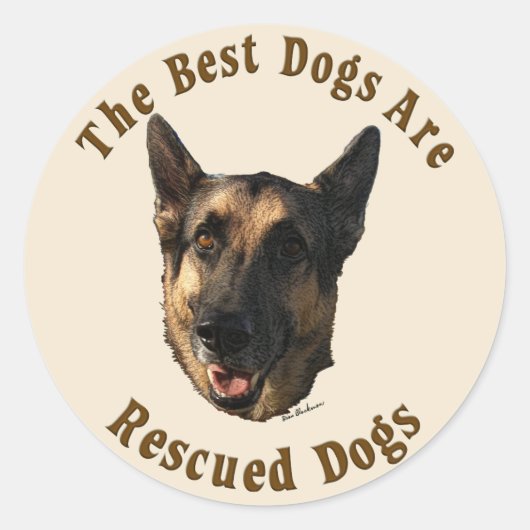 De beste honden worden gered - Duitse herderhond Ronde Sticker (Voorkant)