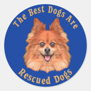 De beste honden worden gered (Pommerian) Ronde Sticker