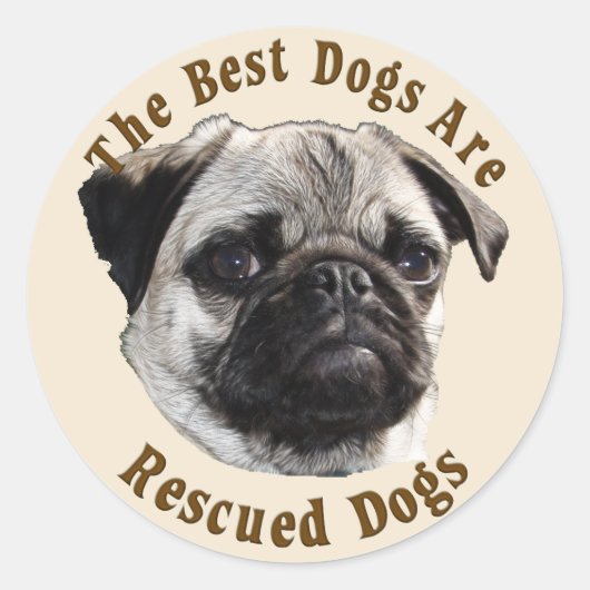 De beste honden worden gered (PUG) Ronde Sticker (Voorkant)