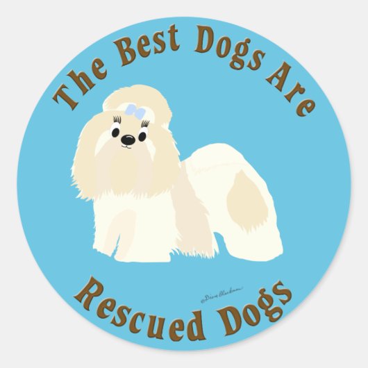 De beste honden worden gered (Shih Tzu) Ronde Sticker (Voorkant)