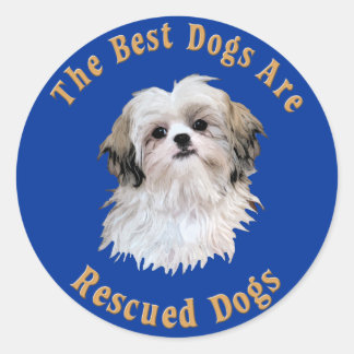 De beste honden worden gered (Shih Tzu) Ronde Sticker