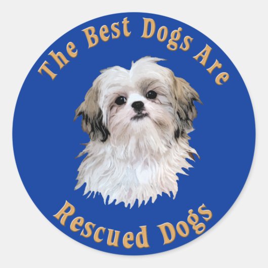 De beste honden worden gered (Shih Tzu) Ronde Sticker (Voorkant)