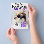 De beste hondentrimmer Shih Tzu Niet Logo QR-code Flyer (Hand)