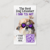 De beste hondentrimmer Shih Tzu Niet Logo QR-code Visitekaartje (Voorkant)