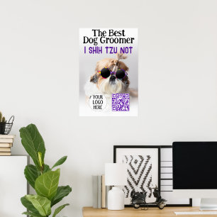 De Beste hondenverzorger Shih Tzu Geen Logo QR cod Poster